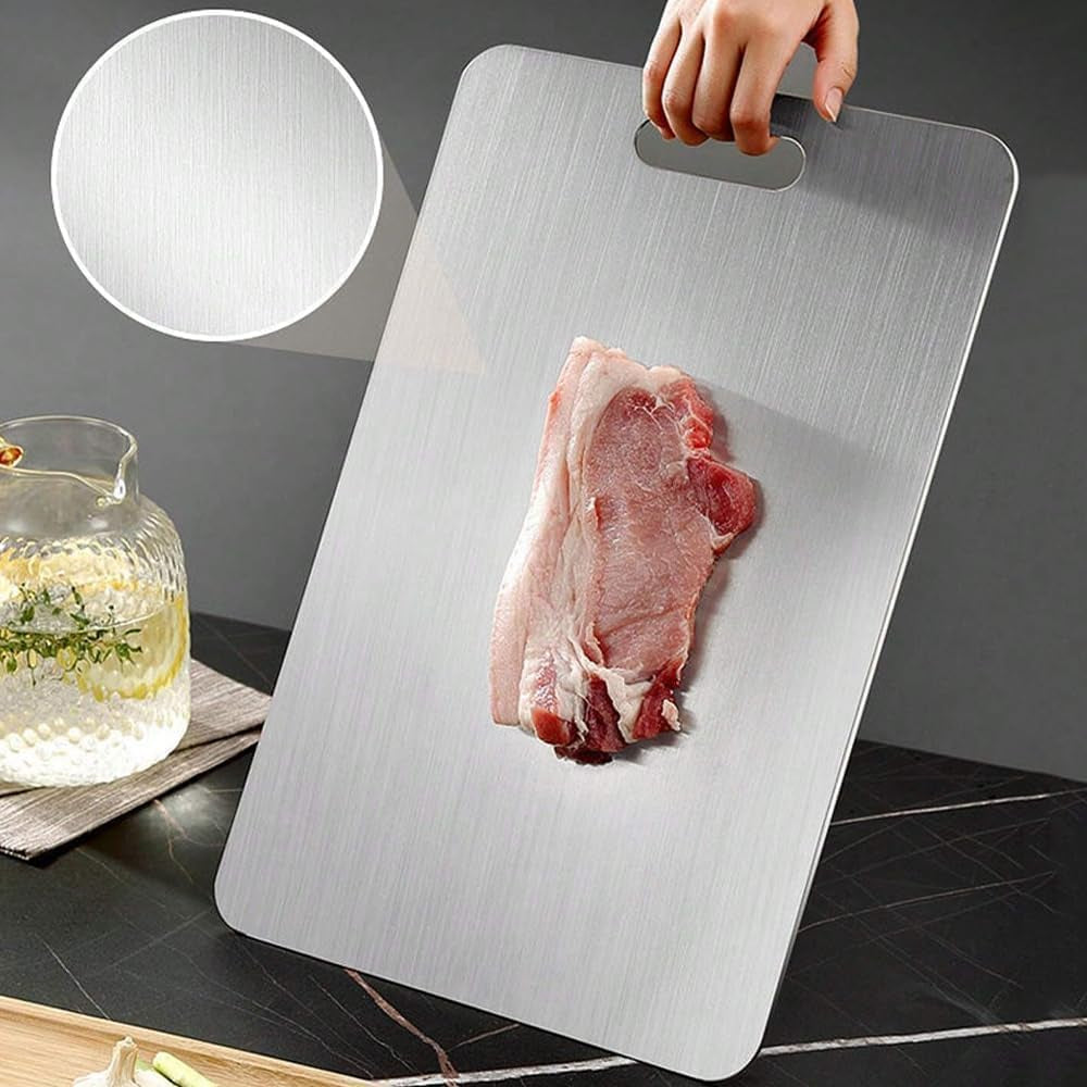 Titanium Cutting Board - 100% Pure Titanium Cutting Boards for Kitchen - Cutting Edge Hygiene & Durability, 1 Pack Double Sided Medical-Grade Titanium Cutting Mat, Easy to Clean (18"L X 12"W)