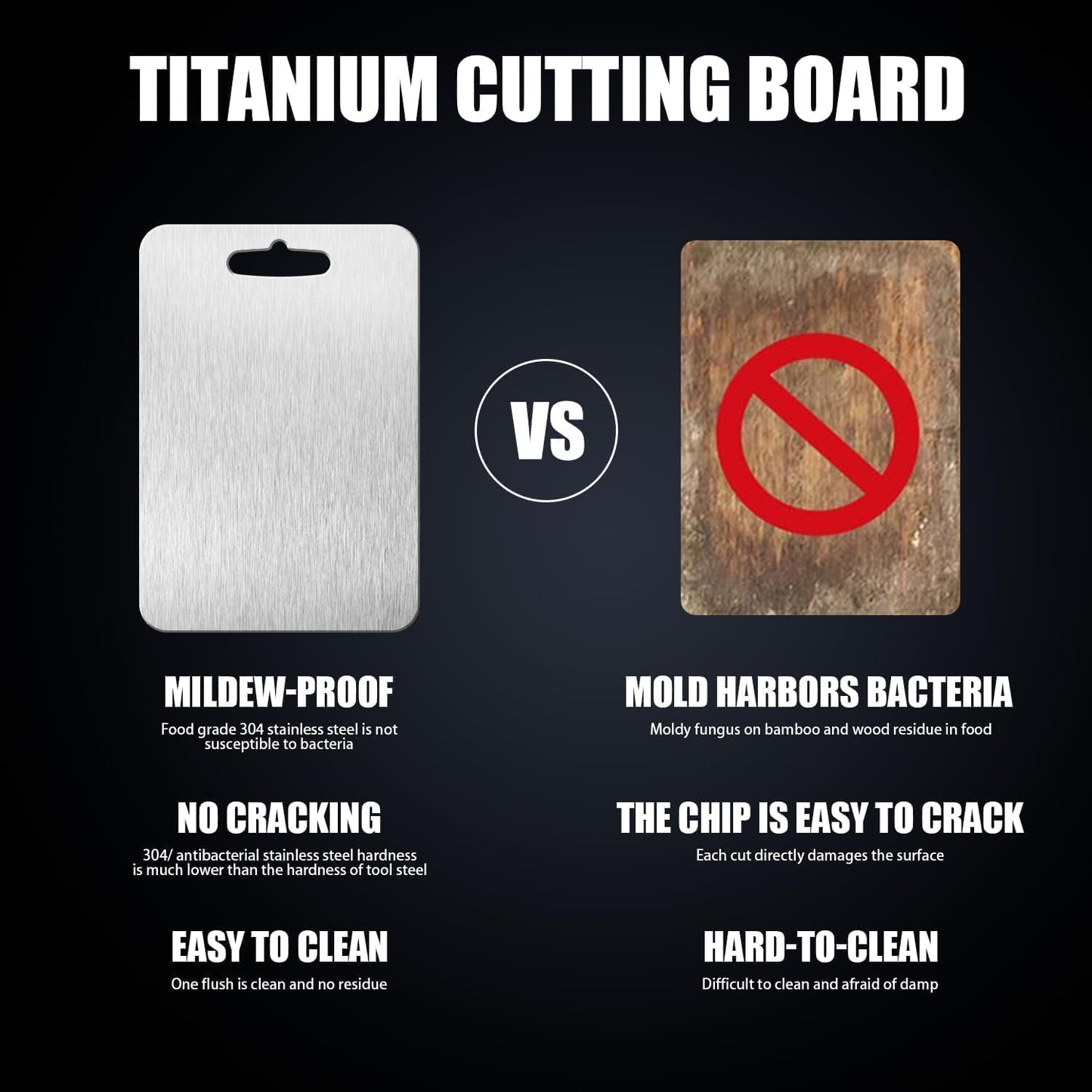 Titanium Cutting Board - 100% Pure Titanium Cutting Boards for Kitchen - Cutting Edge Hygiene & Durability, 1 Pack Double Sided Medical-Grade Titanium Cutting Mat, Easy to Clean (18"L X 12"W)