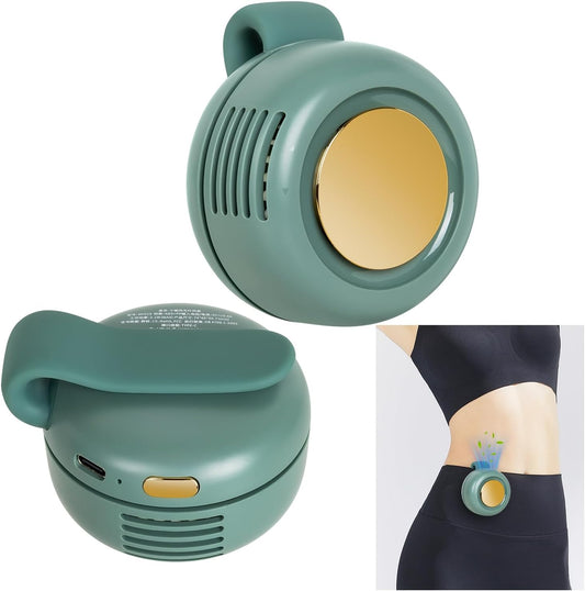 Portable Silent Mini Bladeless Fan Clip On, 3 Speeds Clip on Fan for Shirt for Outdoor Travel Gift (Green)