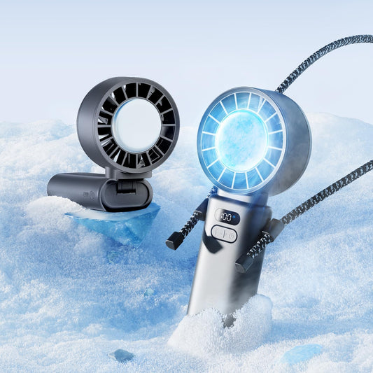 Portable Handheld Fan, Built-In Cooling Compress, 100-Speed Rechargeable Personal Fan, 15Hrs Cooling, 120°Foldable Design, 3-IN-1 Portable-Fan for Travel, Cooling Device for Outdoor